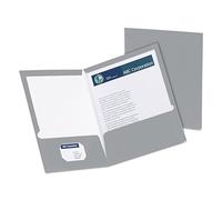 Oxford 51704 - Carpetas de 2 bolsillos laminadas con capacidad para 100 hojas (25 unidades), color gris Letter, 11 L x 8-1/2 W in