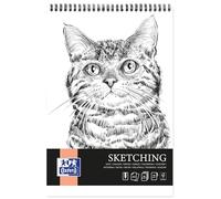 Oxford Artistic - Bloc de dibujo (A4, 80 hojas, con espiral, 90 g/m², papel libre de ácidos, cuaderno de dibujo con reverso resistente)