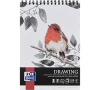 Oxford Artistic Bloc de dibujo A5, 50 hojas, bloc de dibujo con doble espiral, cuaderno de dibujo de 160 g/m², papel sin ácidos, cuaderno de dibujo con cartón trasero estable, cuaderno de bocetos para
