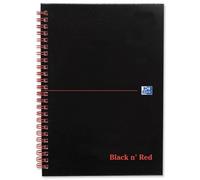 Oxford Black n' Red Book Wirebound Ruled and Perforated 90gsm 140 Pages A5 Matt