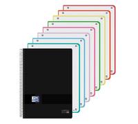 Oxford Black N'Colours, Cuaderno A4+ Europeanbook8, Tapa plástico, Cuadrícula 5x5, Negro/Azul