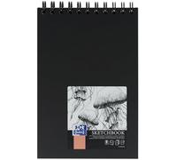 Oxford bloc de dibujo negro de tapa dura con espiral tamaño A5 100 gramos (50 hojas)