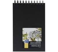Oxford bloc de dibujo negro de tapa dura con espiral tamaño A5 225 gramos (40 hojas)
