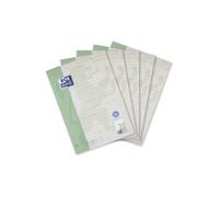 Oxford Bloc de notas de reciclaje escolar A4 en blanco pegado en la parte superior de estilo forrado 20 50 hojas paquete de 5
