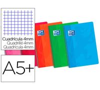 Oxford Bloc espiral cartoncillo cuarto 80 hojas 90g cuadros 4 mm