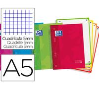 Oxford Bloc Espiral Tapa Extradura Optik Paper Microperforado DIN A5 120 Hojas Cuadros 5 mm 90g