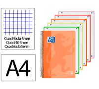Oxford Bloc espiral tapa plástico Optik Paper microperforado Din A4+ 120h cuadro 5 mm colores surtidos