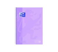 Cuaderno espiral oxford ebook 1 school touch te din a4+ 80 hojas cuadro 5 mm con margen malva pastel