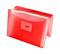 Oxford, Carpeta Clasificadora Acordeón A4+, Tapa Plástico Translúcido, 13 Bolsillos, Color Rojo