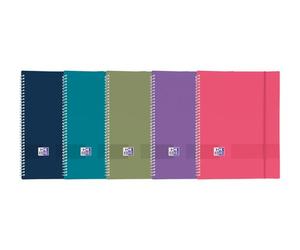 OXFORD Carpeta de Fundas Live&Go Espiral PP A4 con Goma, Surtido Colores Vivos (Set de 10)