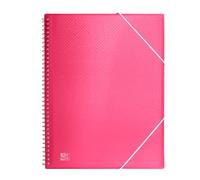 Oxford, Carpeta de Fundas Plástico, Color Rosa, 30 Fundas Transparentes, Tamaño A4
