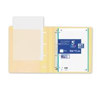 Oxford - Carpeta Plástico 4 anillas Europeanbinder + con recambio y goma elástica, tapas de Polyfoam super resistente y ligero, apertura 360º para escritorio y soporte, incluye recambio 5x5 OptikPaper