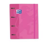 Oxford Carpeta Touch Europeanbinder 4 anillas 35 mm Fucsia con 100 hojas cuadro 5 mm DIN A4+