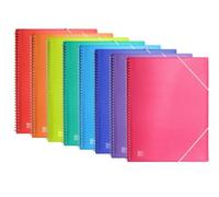 Oxford Carpeta Urban PP Colores Surtidos A4 con 60 Fundas Cristal y Espiral con Gomas (Set de 10)