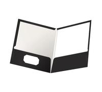 Oxford Carpetas laminadas de doble bolsillo, tamaño carta, negro, capacidad para 100 hojas, caja de 25 (51706EE)