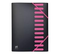OXFORD Clasificador extensible 12 compartimentos A4 Students Manta Polypro Bicolor, Negro/Rosa