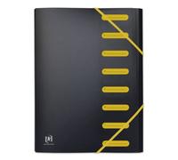 OXFORD - Clasificador extensible (8 compartimentos), diseño de estudiantes, A4, color negro y amarillo