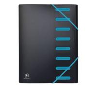 OXFORD - Clasificador extensible (8 compartimentos), diseño de estudiantes, A4, color negro y azul