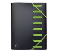 OXFORD Clasificador extensible Students A4 8 Posiciones Cubierta Polypro Bicolor Negro/Verde
