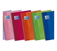 Oxford Classic 400043992 - Pack de 5 cuadernos espiral con tapa de plÃ¡stico, FÂº