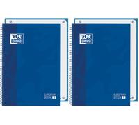 Oxford Classic, Cuaderno A4+, Europeanbook 1, tapa extradura, espiral, cuadrículada 5X5, 80 hojas, color Azul Marino (Paquete de 2)