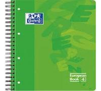 Oxford Classic - Pack de 5 Europeanbook-1 espiral, tapa extradura, A4+, cuadricula 5x5, ice mint