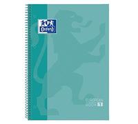 Oxford Classic - Pack de 5 Europeanbook-1 espiral, tapa extradura, A4+, cuadricula 5x5, ice mint