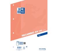 Oxford classic recambio de 100 hojas sueltas a4 liso 4 taladros