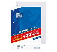 Oxford Classic, Recambio Hojas Sueltas, 120 Hojas, A4, Blanco