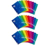 Oxford, Cuaderno A4+, Cuadrícula 4X4, Tapa Plástico, 48 Hojas. Colores Surtidos (Paquete de 3)