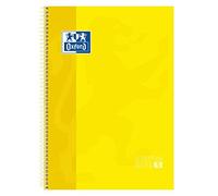Oxford, Cuaderno A4, cuadricula 5x5, tapa extradura, microperforado, libreta A4 Europeanbook 1, color amarillo