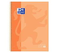 Oxford, Cuaderno A4, cuadricula 5x5, tapa extradura, microperforado, libreta A4 Europeanbook 1, color melocoton
