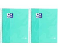 Oxford, Cuaderno A5 cuadriculado 5x5, Libreta Microperforada Europeanbook1, Tapa extradura, 80 Hojas 90 gr, Color Ice Mint (Paquete de 2)
