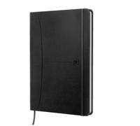 Oxford Cuaderno Cosido Signature A5 Liso con Cierre de Goma Tapa Extradura Negro 80 Hojas Papel Optik Paper