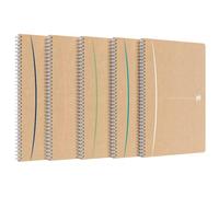 Oxford Cuaderno de espiral A4, a cuadros, ideal para el medio ambiente, 90 hojas, 5 unidades