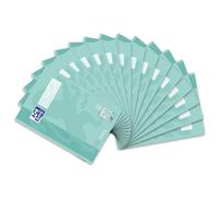 Oxford Cuaderno escolar A4 Touch, 16 hojas, línea 28, cuadriculado, verde pastel, 15 unidades