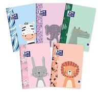 Oxford Cuaderno escolar A5, 32 hojas, cuadriculado, paquete de 10 unidades, mezcla de colores