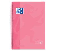 Oxford cuaderno Europeanbook 1, microperforado, tapa extradura, espiral, a4+, cuadrícula 5x5, color rosa chicle