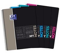 Oxford - Cuaderno para estudiantes MyNotes A4+ grandes azulejos Seyès 160 páginas Encuadernación completa con tapa para tarjetas colores aleatorios 400156891 gris/azul/aguamarina/rosa