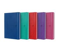 Oxford Cuaderno Signature 80H A5 Liso con Cierre y Tapas Extraduras Surtido de Colores Vivos