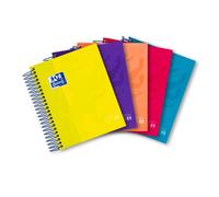 Oxford, Cuadernos 8º, Pack de 5 Libretas de Tapa Extradura, 120 Hojas con Cuadrícula 5x5, 4 Colores Banda, Colores Surtidos, Formato 8º/(117 x 150 mm)