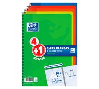 Oxford, cuadernos a4 cuadrícula 4x4, tapa blanda, 80 hojas. pack 5 li
