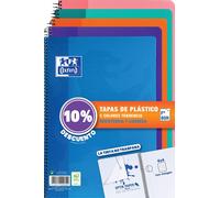 Oxford Cuaderno espiral 80H Folio 4x4 mm con margen Tapa plástico Pack 5 unidades surtido Tendencia
