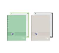 Oxford, Cuadernos A4, Pack 2 Libretas Microperforadas Europeanbook 1, Tapa Extradura Mate, Espiral, Cuadrícula 5x5, Color Ice Mint y Gris