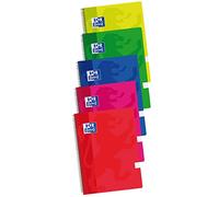 Oxford Cuadernos espiral Classic Folio 80 hojas Tapa plástico Cuadro 4 mm Pack x5 Colores vivos