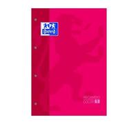 OXFORD.CUADERNOS Paq/5 recambio color1 rojo a4 80h 4 taladros 90g. cuad.5x5