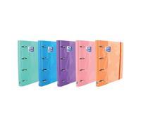 Oxford europeanbinder classic carpeta de 4 anillas formato a4+ con recambio cuadriculado 5x5mm y 4 taladros - cierre con goma elastica - colores surtidos tendencia (10 uds)