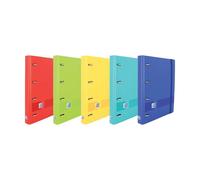 Oxford europeanbinder live & go carpeta de 4 anillas formato a4+ con recambio cuadriculado 5x5mm y 4 taladros - tapa de plastico resistente - cierre con goma elastica - colores surtidos (10 uds)