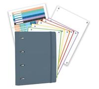 Oxford, Europeanbinder Polyfoam, Archivador de 4 anillas A4+, Forest 50% Reciclado, Incluye Recambio Cuadrícula 5X5, Pizarra Write&Erase y Pegatinas, Color Mystic Blue