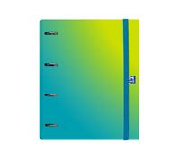 Oxford, Europeanbinder Polyfoam, Archivador de 4 anillas A4+, Gradient, Incluye Recambio Cuadrícula 5X5, Pizarra Write&Erase y Pegatinas, Color Lima